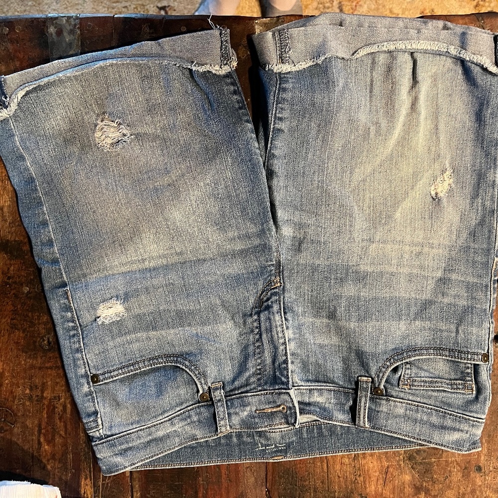Loft cut off roll up jean shorts